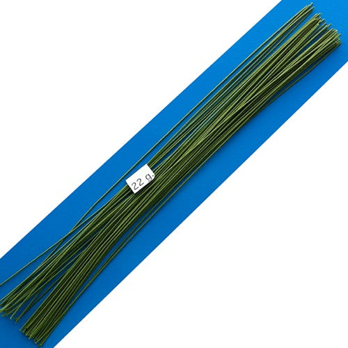 22gg floral wires - 100 wires (white/Green)