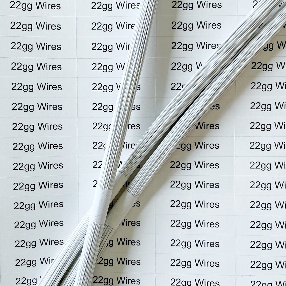 22gg floral wires - 20 wires loose (white)