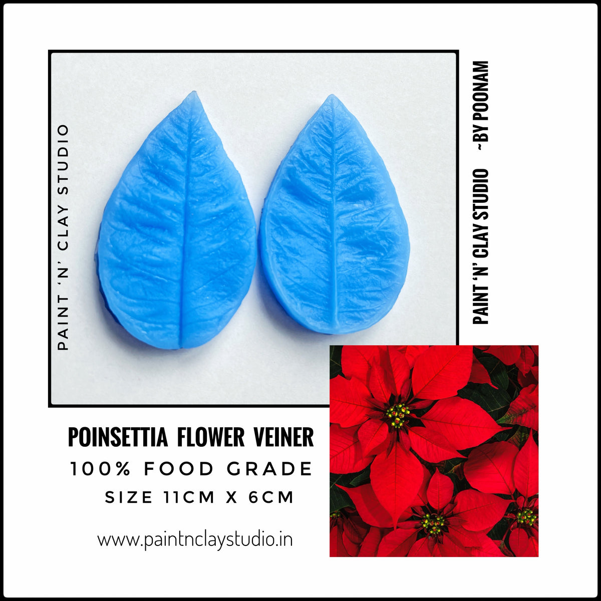 Poinsettia  Petal Silicon Double Sided Veiner