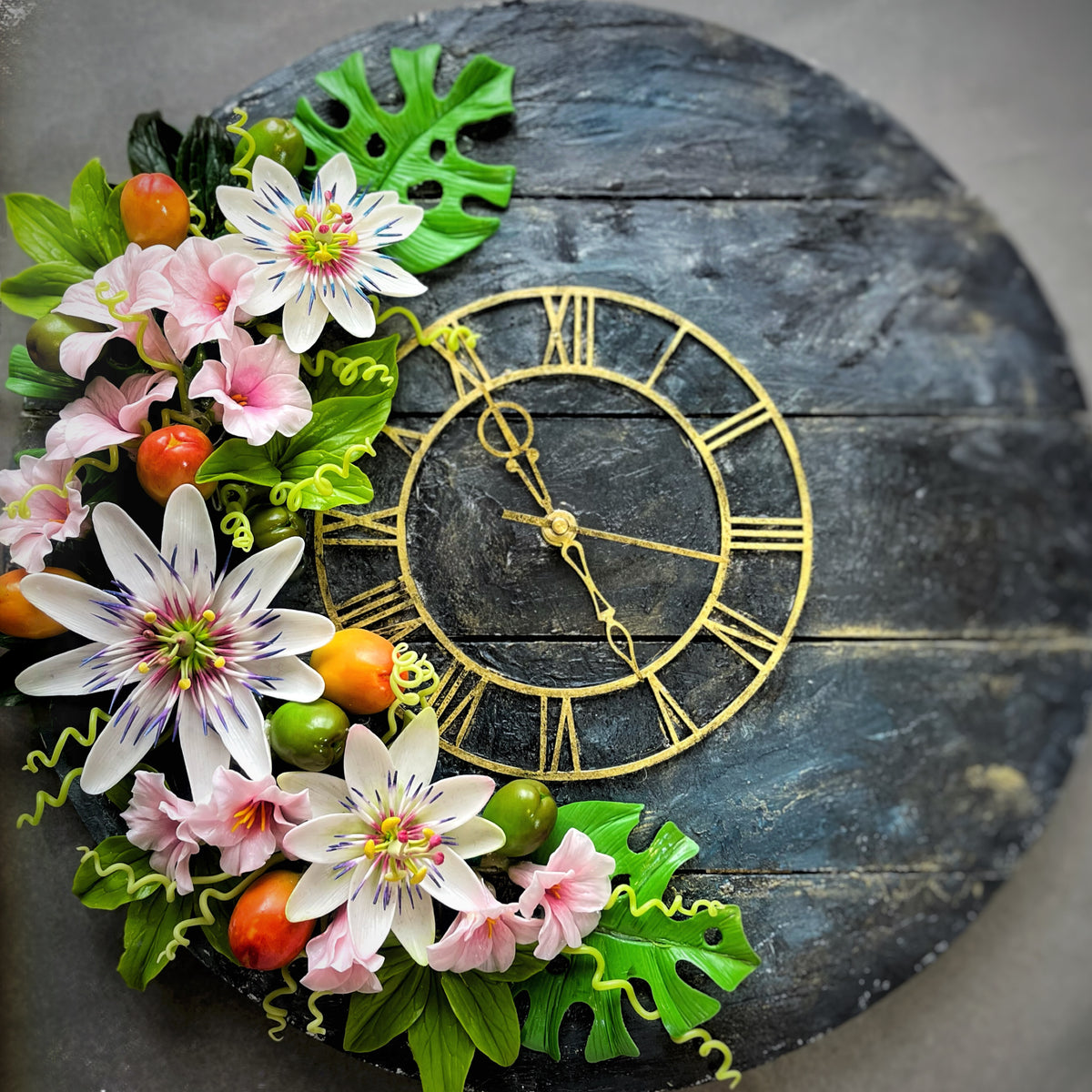 Passion Flower Wall Clock (No Kit)