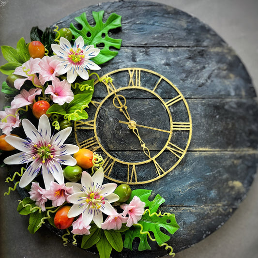 Passion Flower Wall Clock (No Kit)