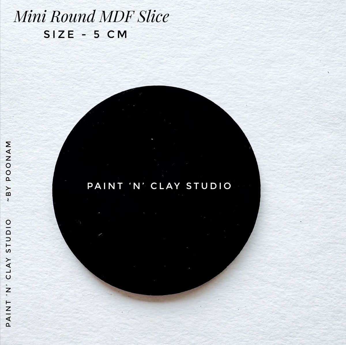 3 pcs Mini Round MDF Disc Black